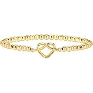 Beaded Stretch Handmade Ball Bracelets - Knot-Heart